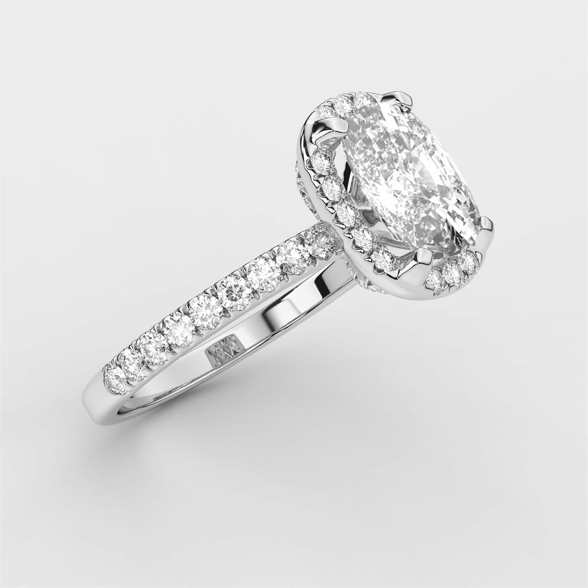 Side Accent Diamond Engagement Ring with IGI Certified Lab Grown Diamond