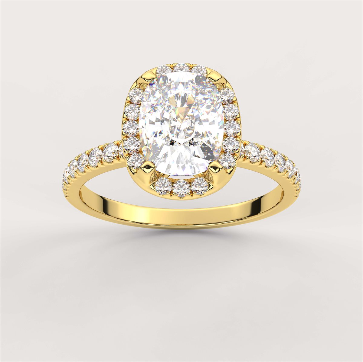 Side Accent Diamond Engagement Ring with IGI Certified Lab Grown Diamond