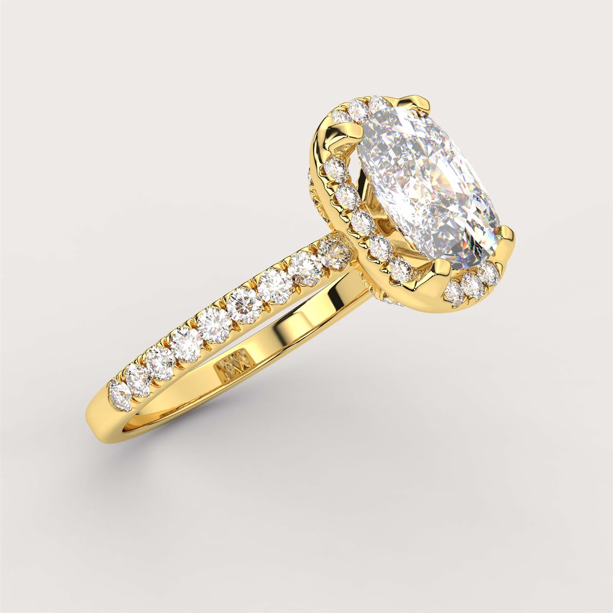 Side Accent Diamond Engagement Ring with IGI Certified Lab Grown Diamond