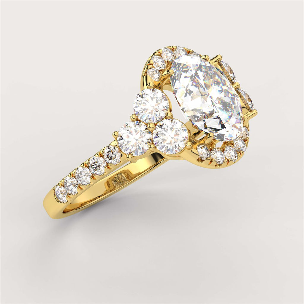 Side Accent Diamond Engagement Ring with IGI Certified Lab Grown Diamond