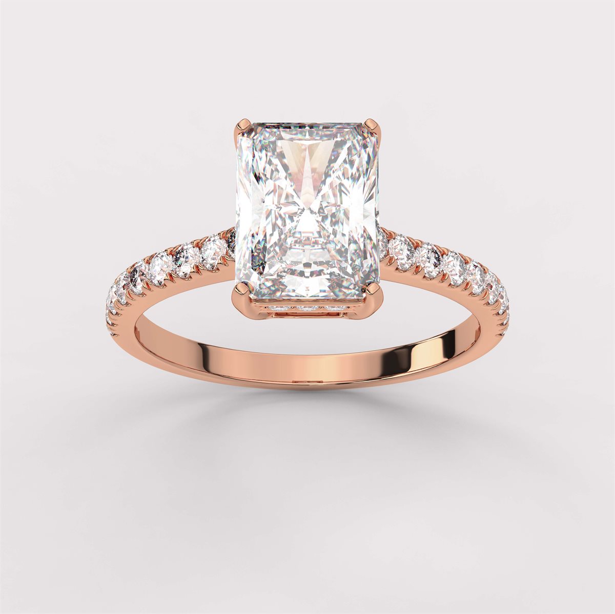 Diamond Hidden Halo Engagement Ring with IGI Certified Lab Grown Diamond