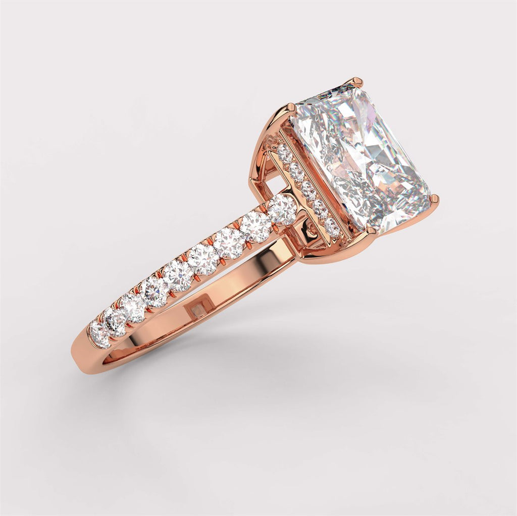 Diamond Hidden Halo Engagement Ring with IGI Certified Lab Grown Diamond