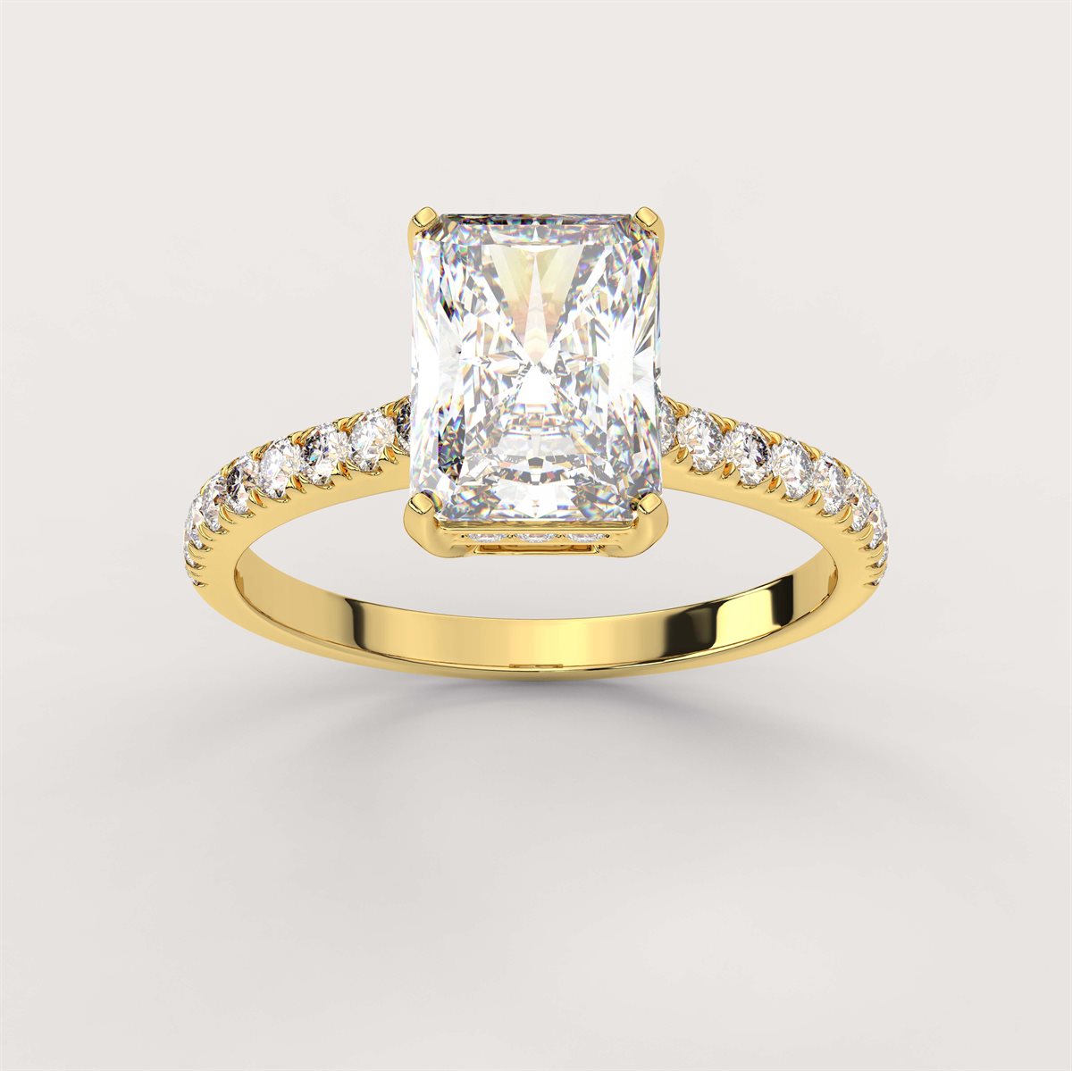 Diamond Hidden Halo Engagement Ring with IGI Certified Lab Grown Diamond