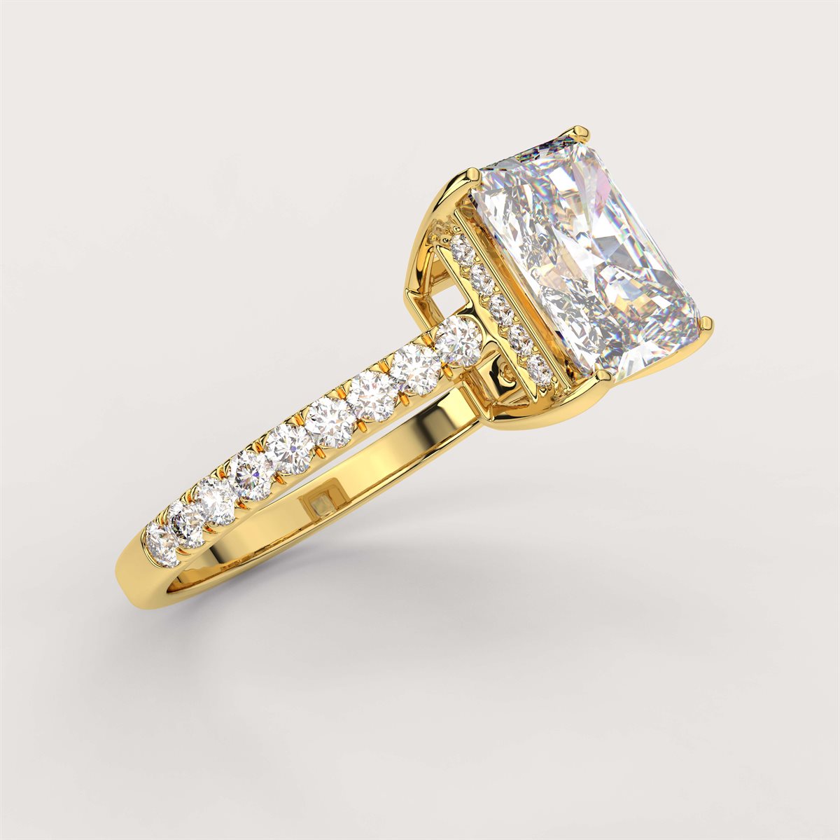 Diamond Hidden Halo Engagement Ring with IGI Certified Lab Grown Diamond