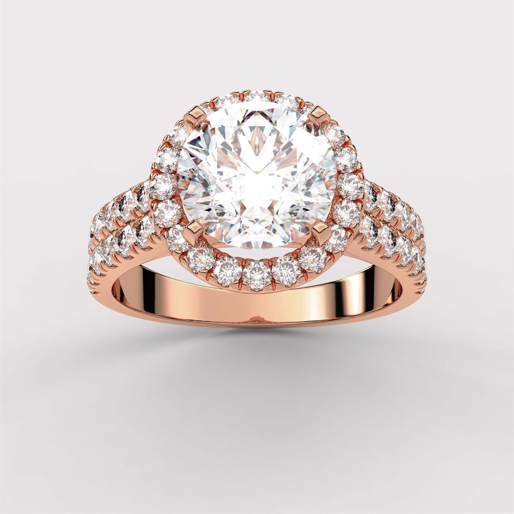 Diamond Engagement Ring with split curved head with IGI Certified Lab Grown Diamond