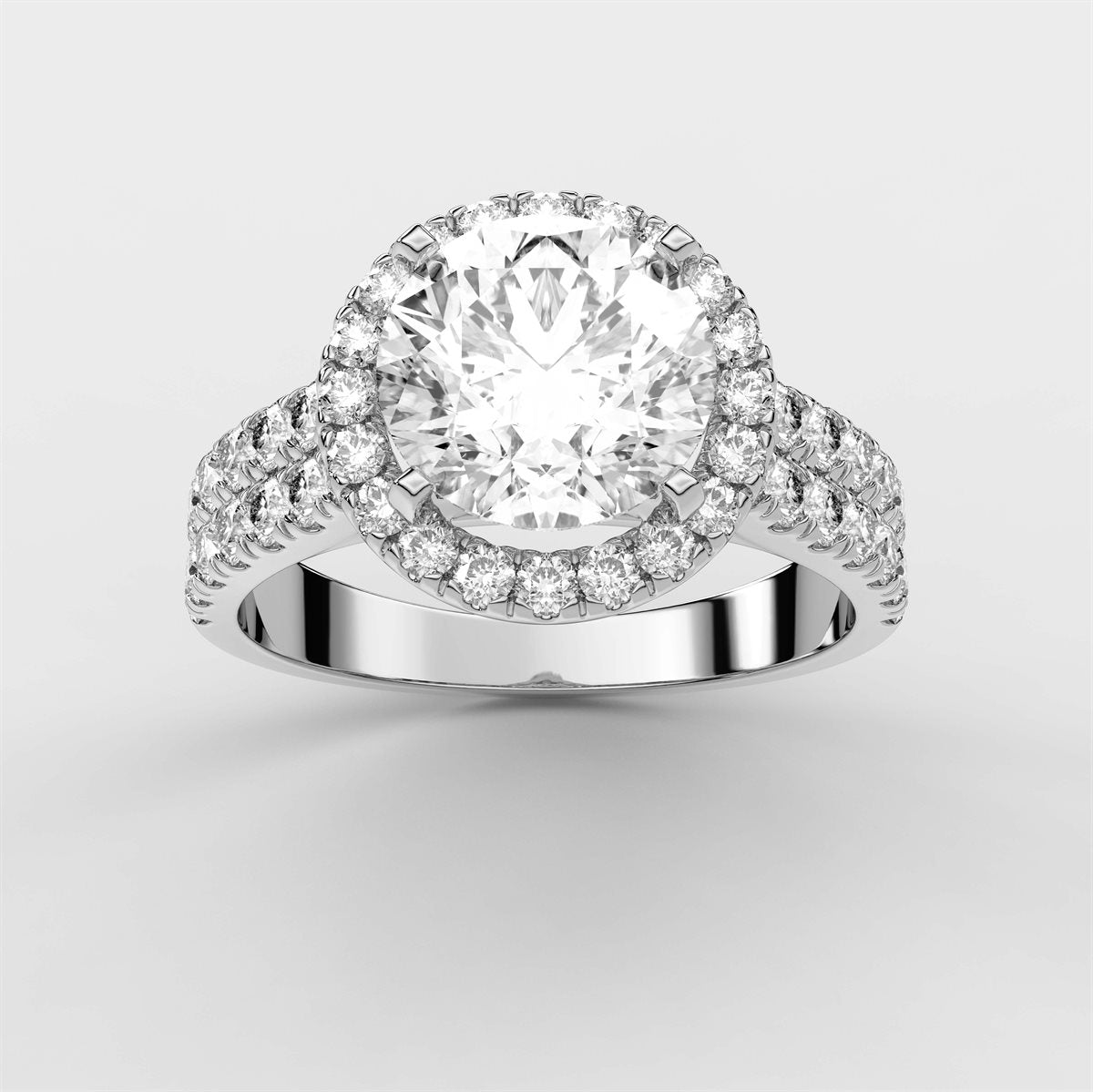 Diamond Engagement Ring with split curved head with IGI Certified Lab Grown Diamond