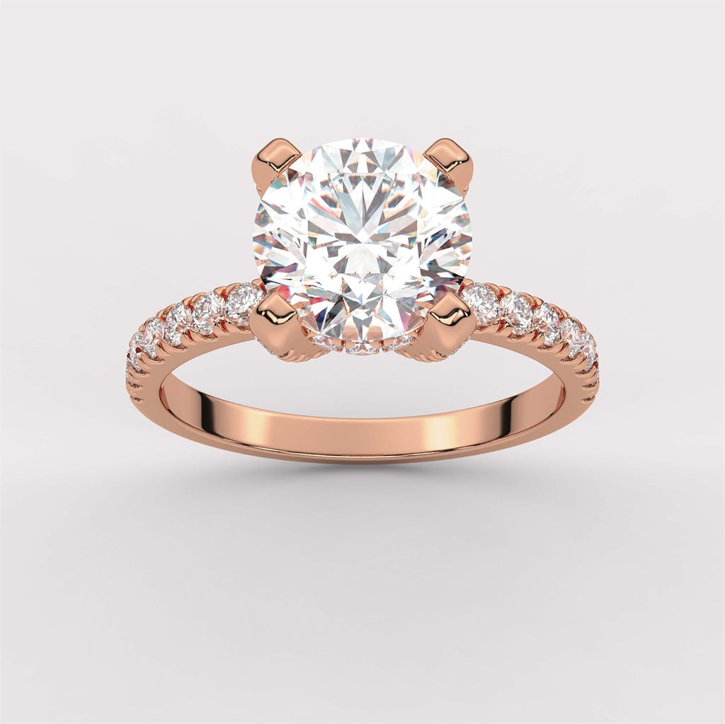 Diamond Halo Engagement Ring with IGI Certified Lab Grown Diamond