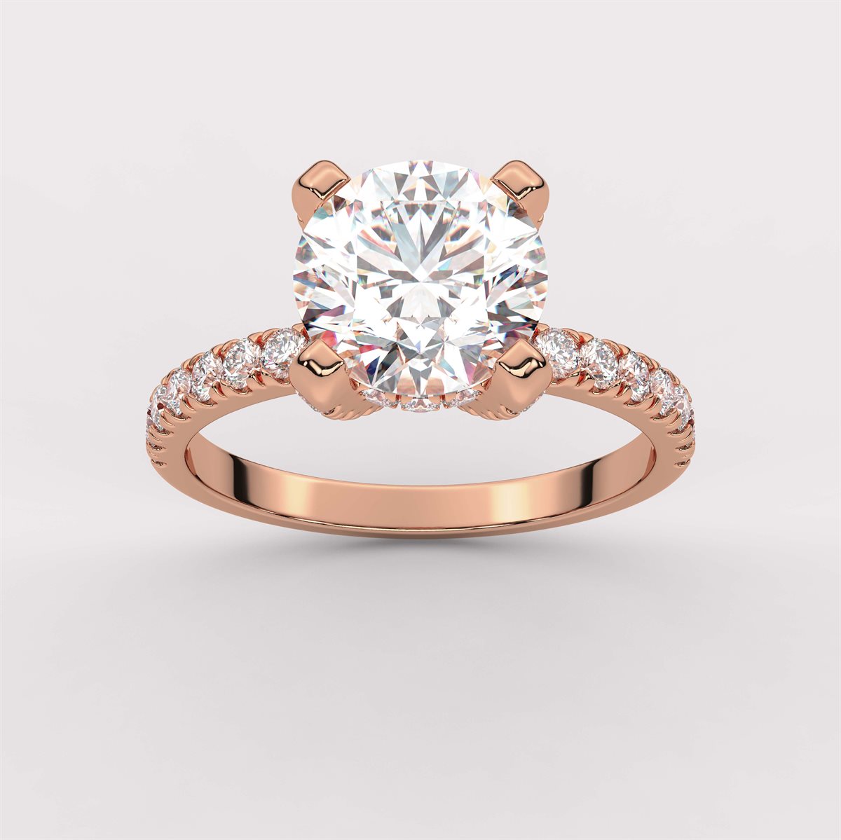 Diamond Halo Engagement Ring with IGI Certified Lab Grown Diamond