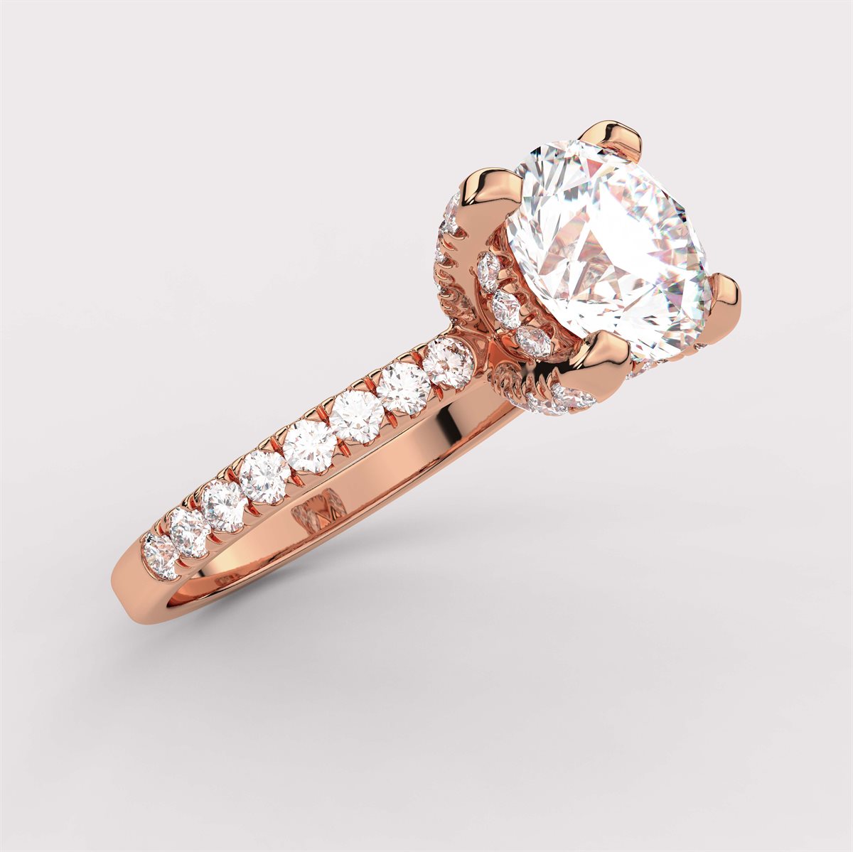 Diamond Halo Engagement Ring with IGI Certified Lab Grown Diamond
