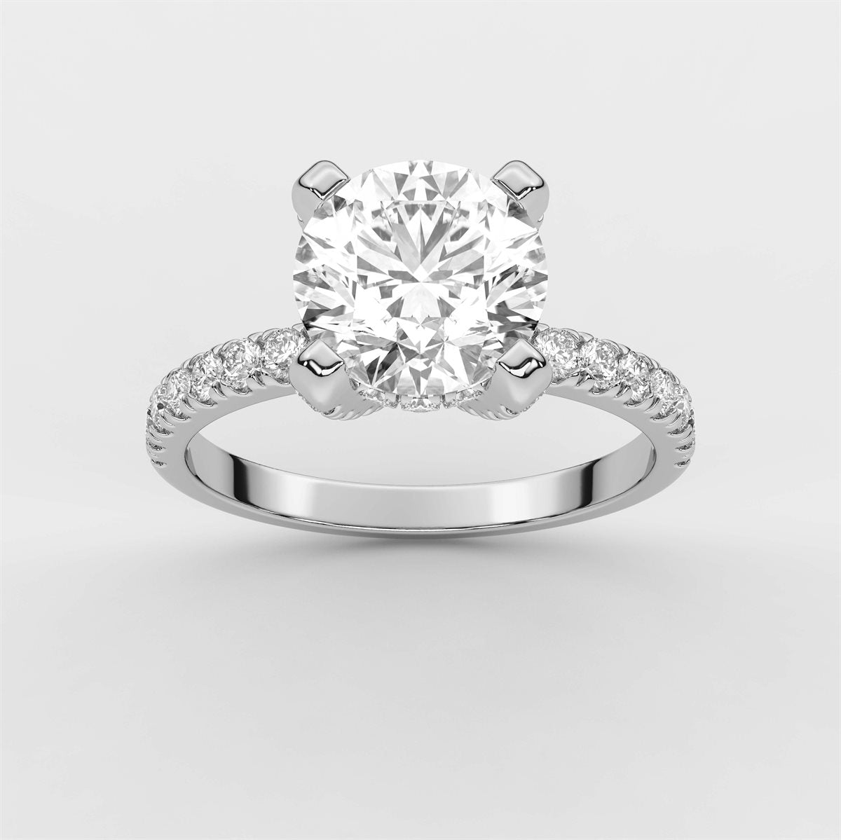 Diamond Halo Engagement Ring with IGI Certified Lab Grown Diamond