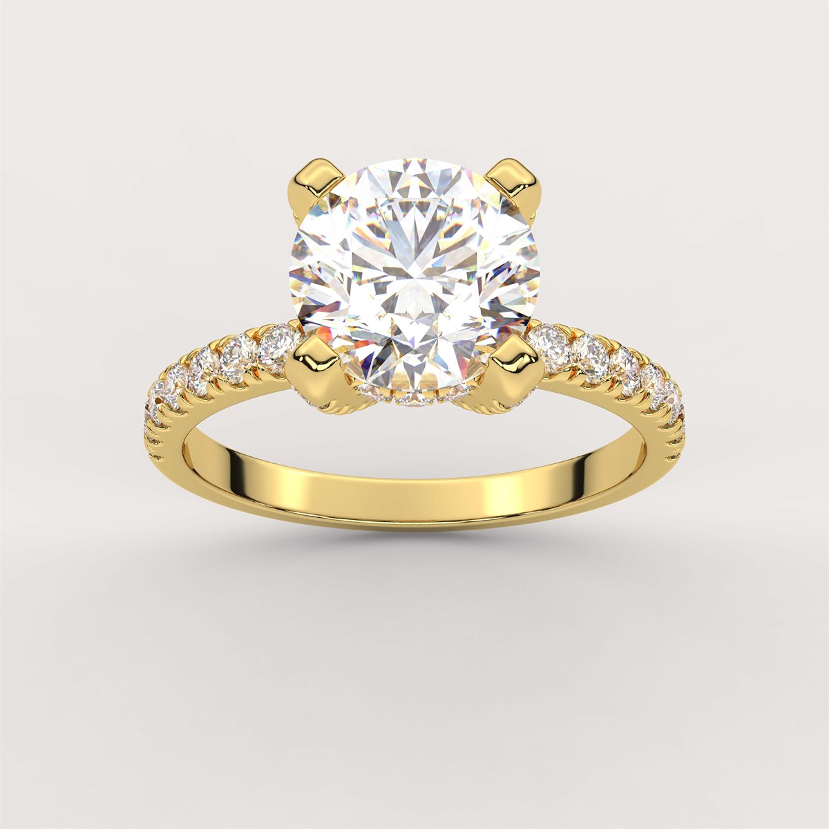 Diamond Halo Engagement Ring with IGI Certified Lab Grown Diamond