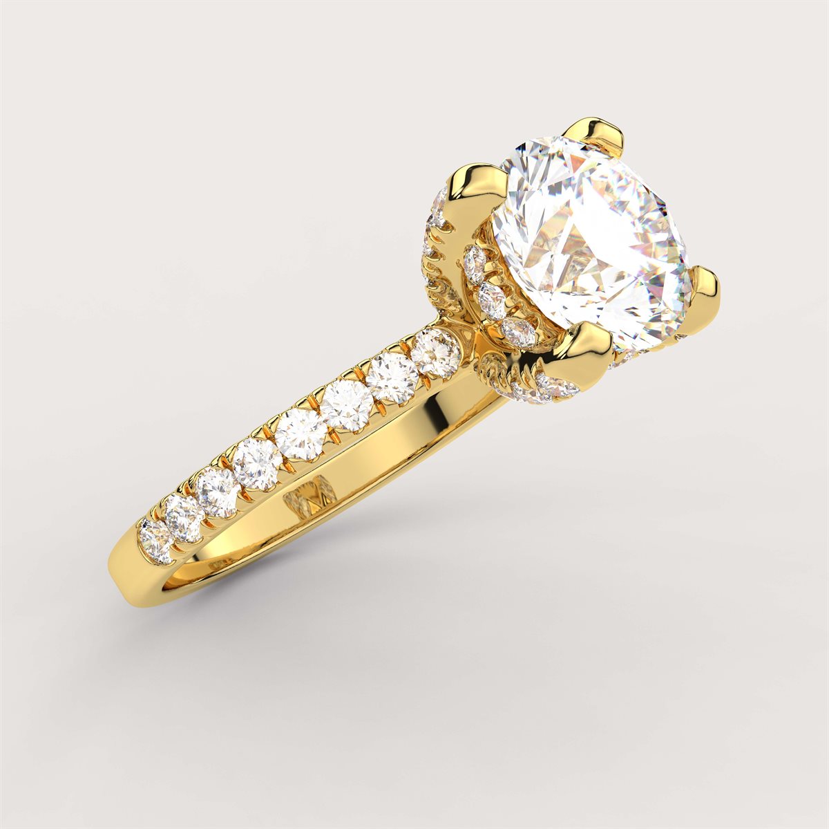 Diamond Halo Engagement Ring with IGI Certified Lab Grown Diamond