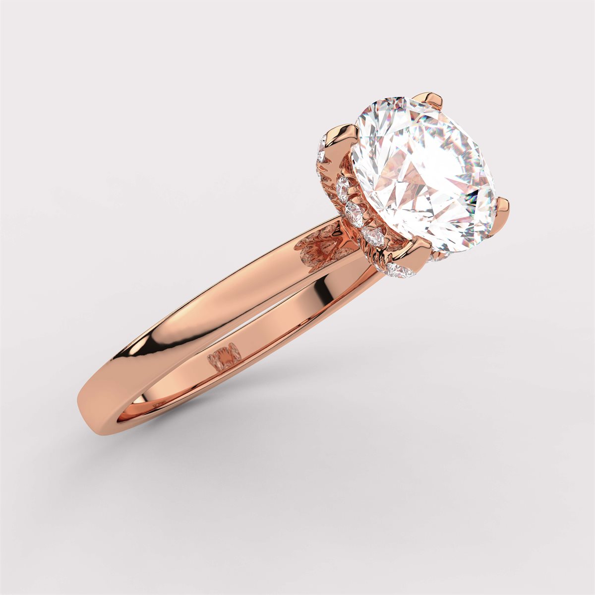 Diamond Hidden Halo Engagement Ring with IGI Certified Lab Grown Diamond
