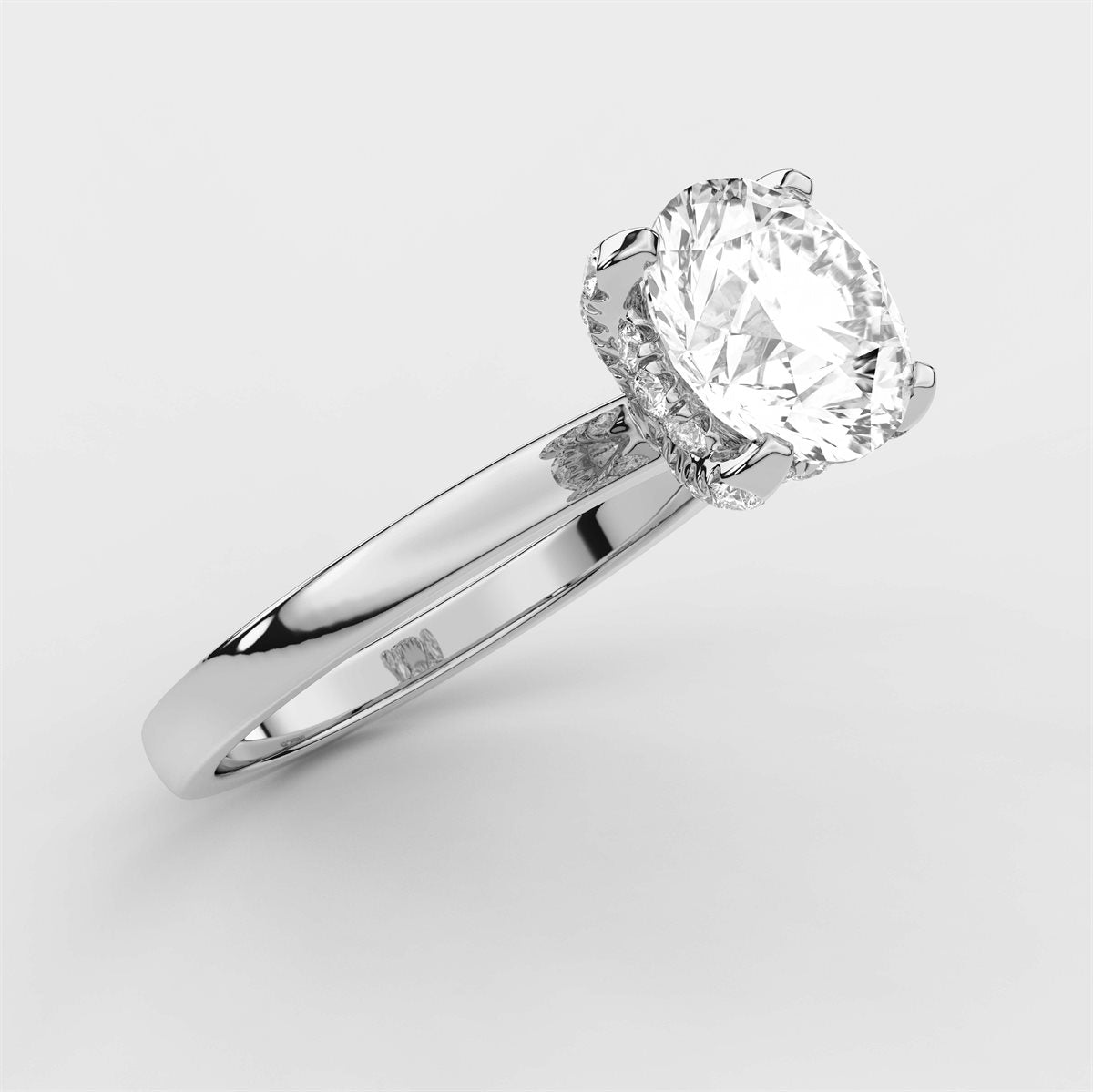 Diamond Hidden Halo Engagement Ring with IGI Certified Lab Grown Diamond