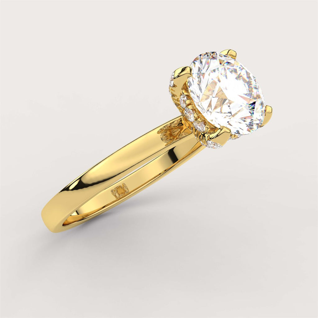 Diamond Hidden Halo Engagement Ring with IGI Certified Lab Grown Diamond