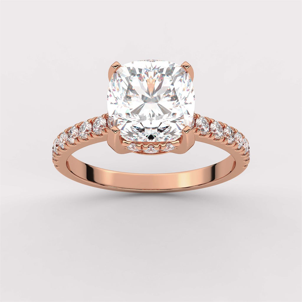 Petite Bloom Diamond halo Engagement Ring with IGI Certified Lab Grown Diamond