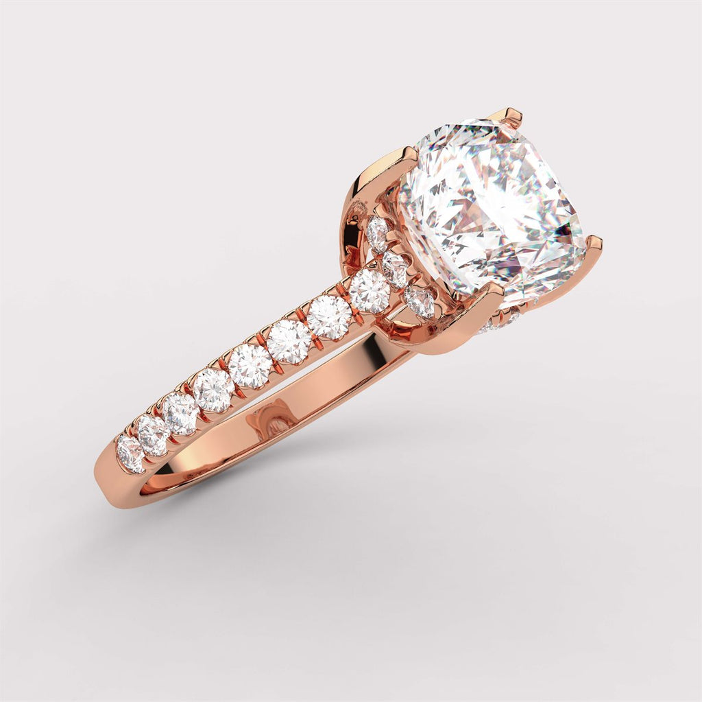 Petite Bloom Diamond halo Engagement Ring with IGI Certified Lab Grown Diamond