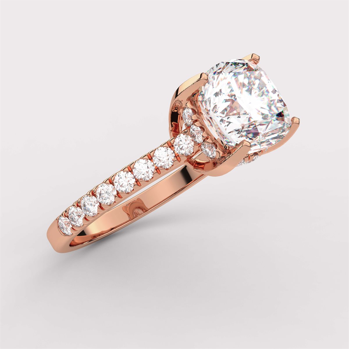 Petite Bloom Diamond halo Engagement Ring with IGI Certified Lab Grown Diamond