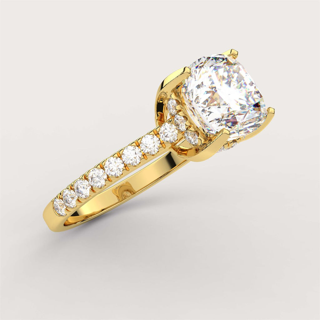 Petite Bloom Diamond halo Engagement Ring with IGI Certified Lab Grown Diamond