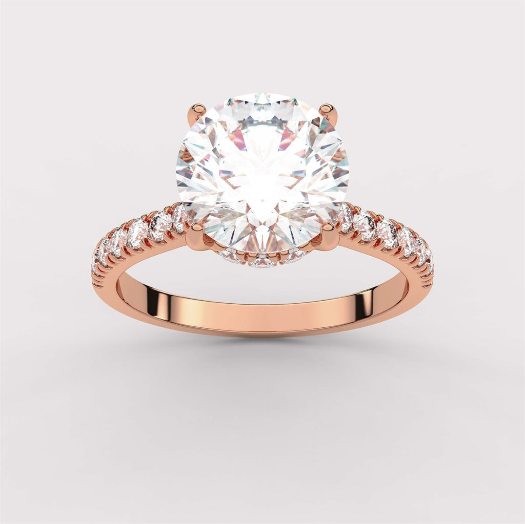 Diamond Hidden Halo Engagement Ring with IGI Certified Lab Grown Diamond