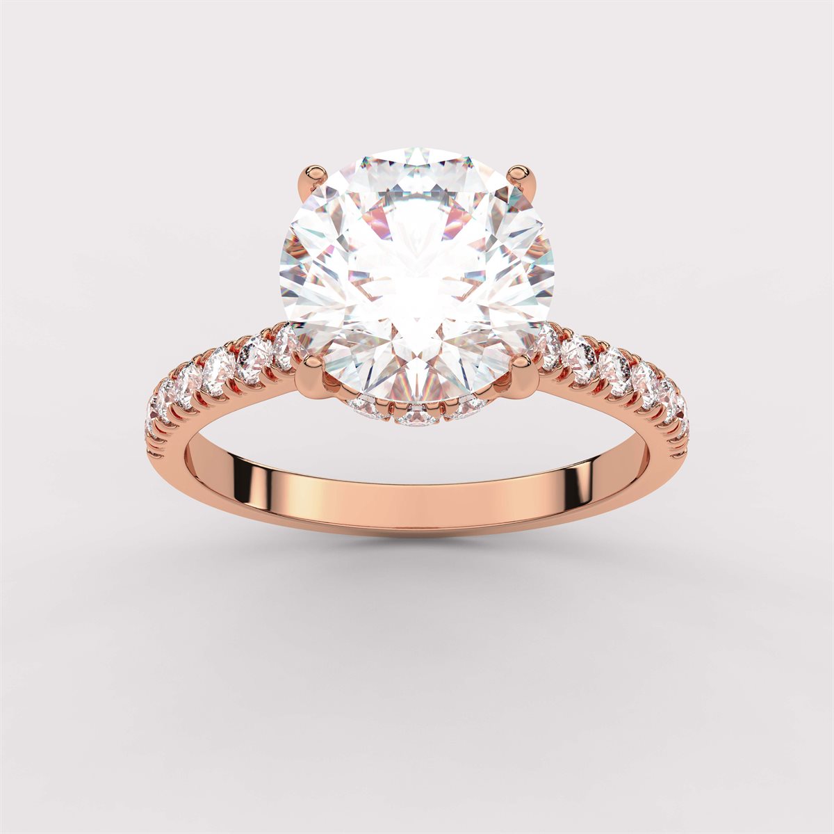 Diamond Hidden Halo Engagement Ring with IGI Certified Lab Grown Diamond