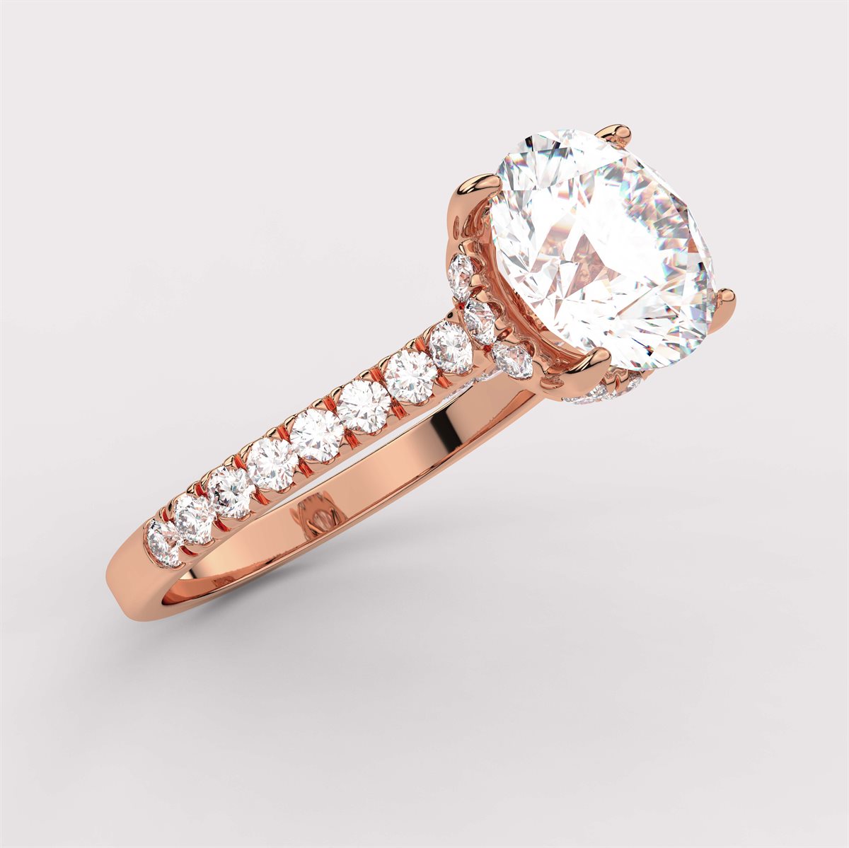 Diamond Hidden Halo Engagement Ring with IGI Certified Lab Grown Diamond