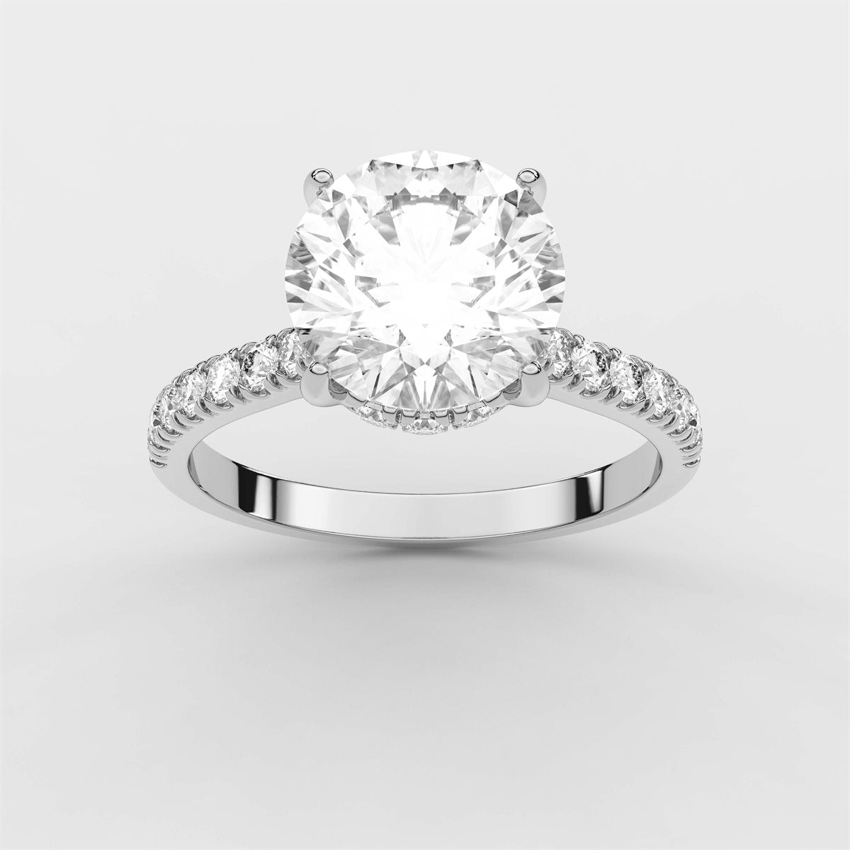 Diamond Hidden Halo Engagement Ring with IGI Certified Lab Grown Diamond