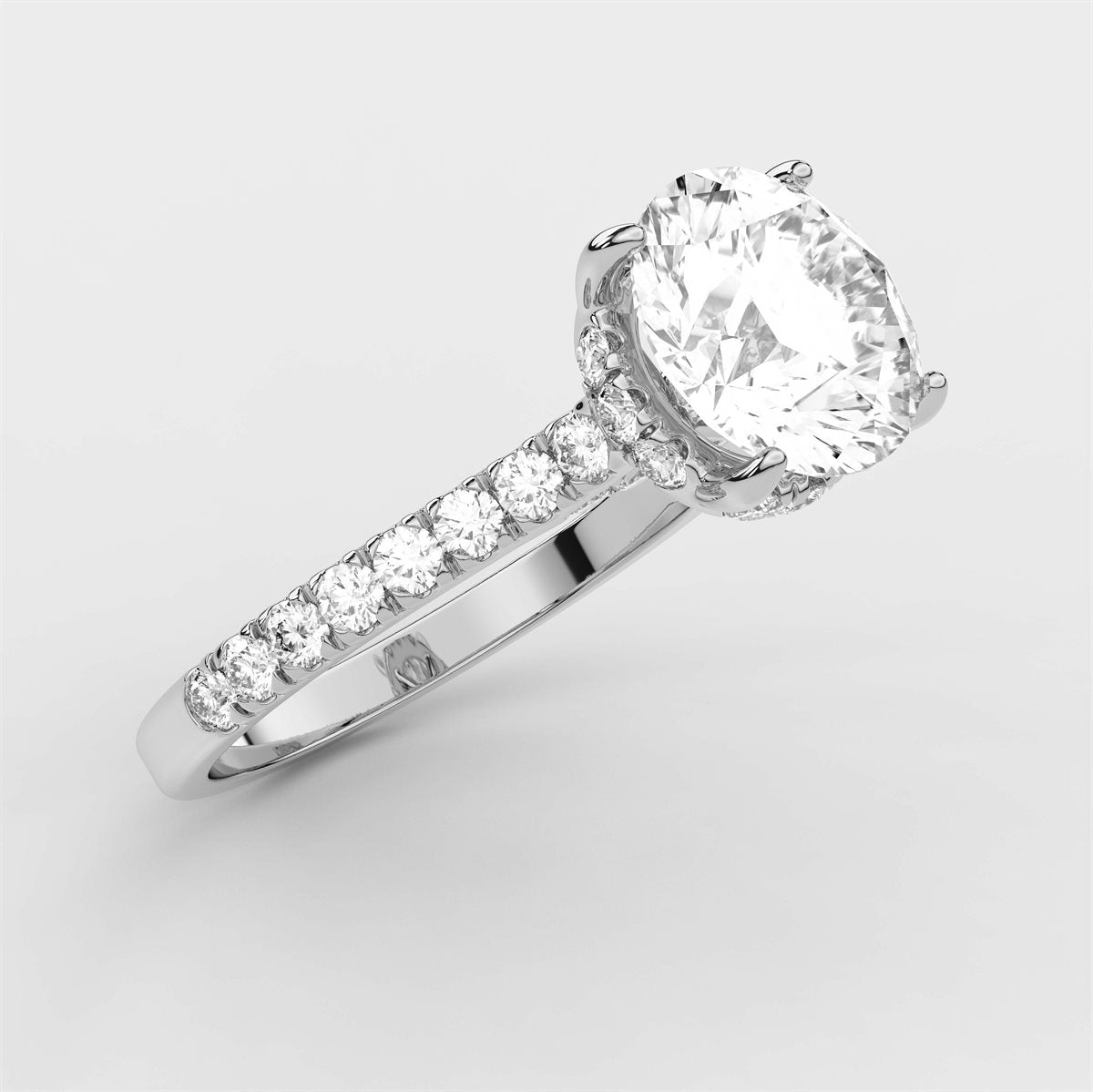 Diamond Hidden Halo Engagement Ring with IGI Certified Lab Grown Diamond