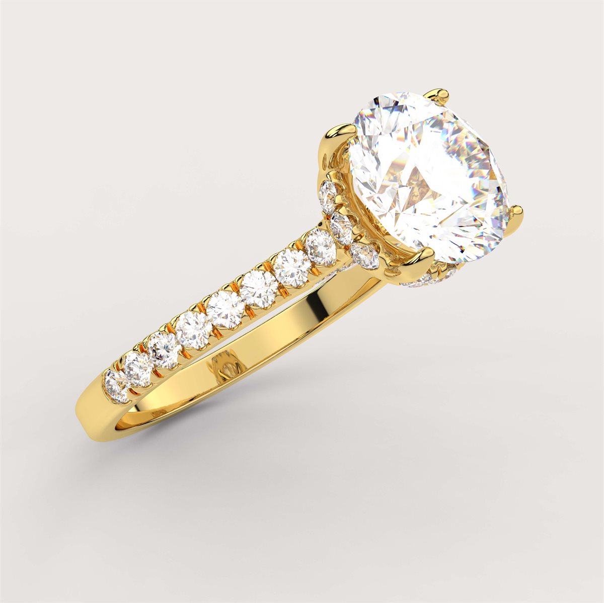 Diamond Hidden Halo Engagement Ring with IGI Certified Lab Grown Diamond
