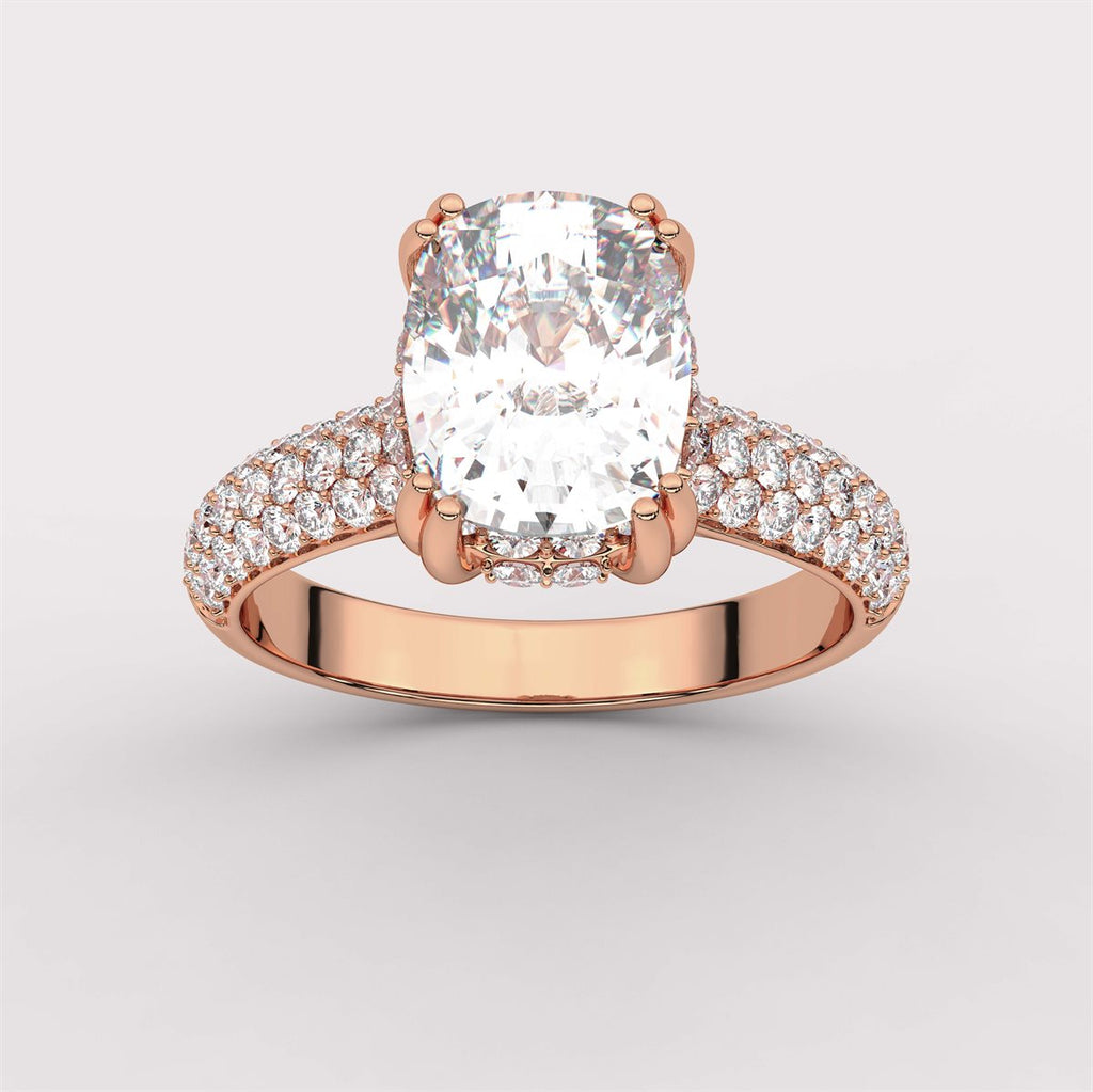 Diamond Hidden Halo Engagement Ring with IGI Certified Lab Grown Diamond