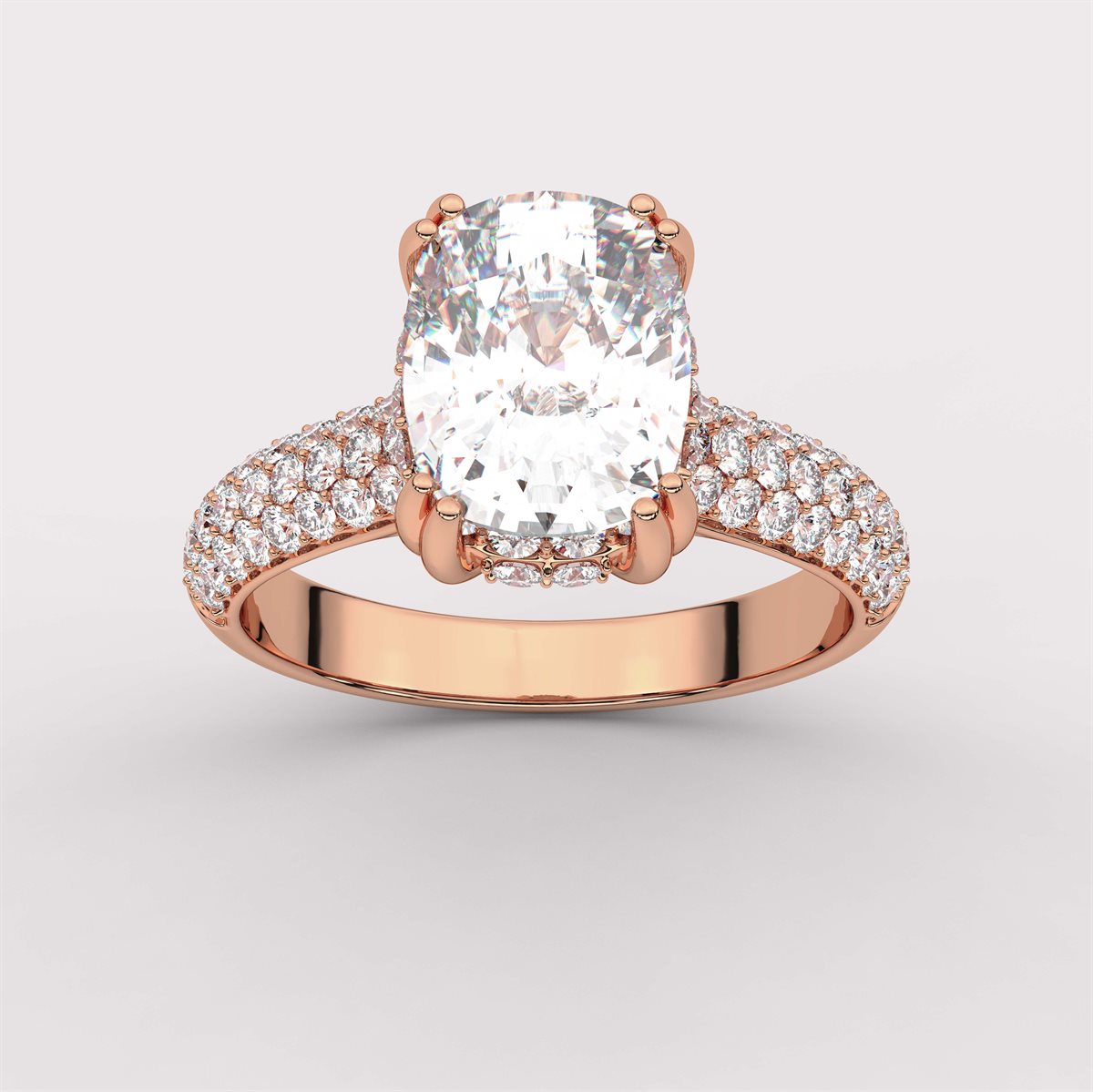 Diamond Hidden Halo Engagement Ring with IGI Certified Lab Grown Diamond
