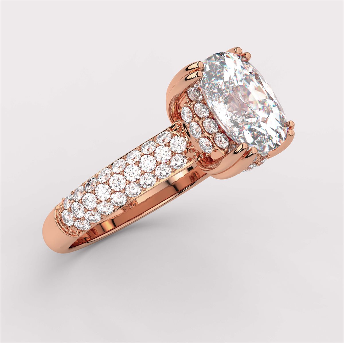 Diamond Hidden Halo Engagement Ring with IGI Certified Lab Grown Diamond