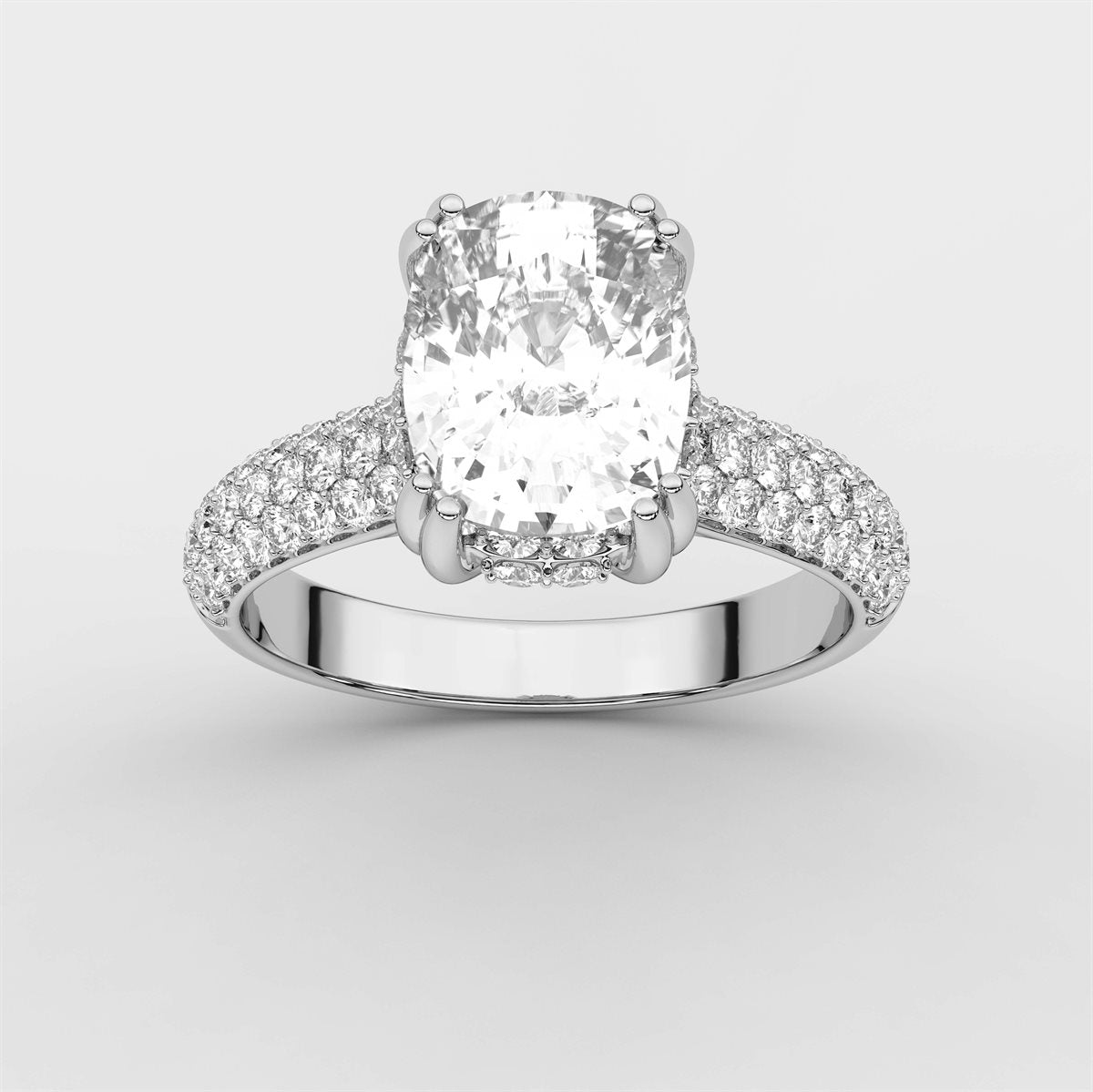 Diamond Hidden Halo Engagement Ring with IGI Certified Lab Grown Diamond