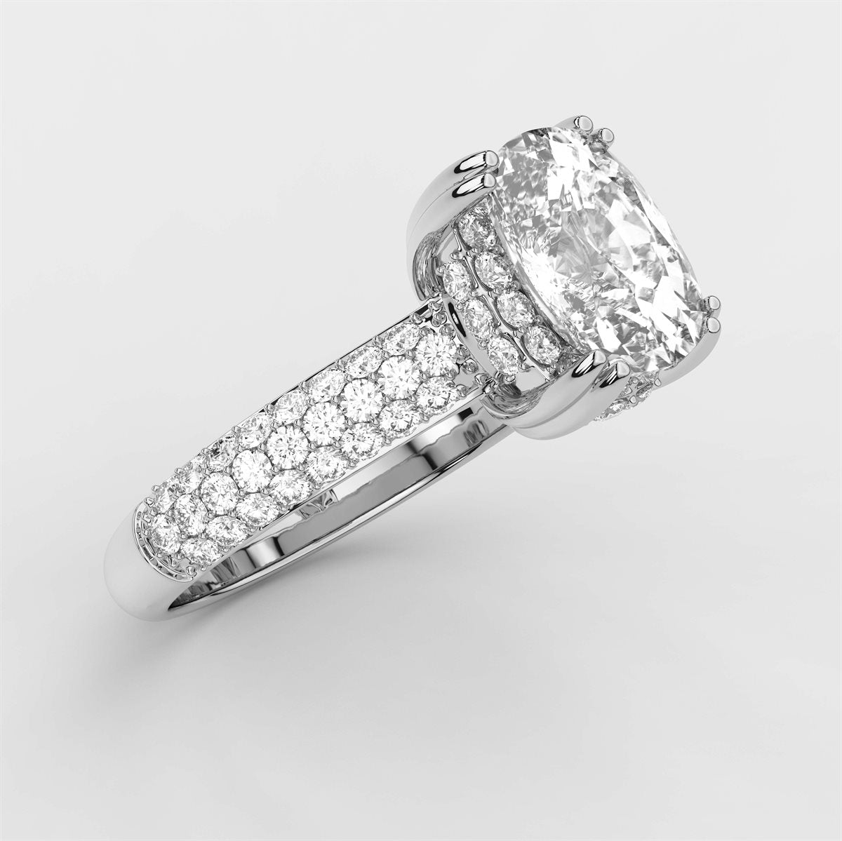 Diamond Hidden Halo Engagement Ring with IGI Certified Lab Grown Diamond