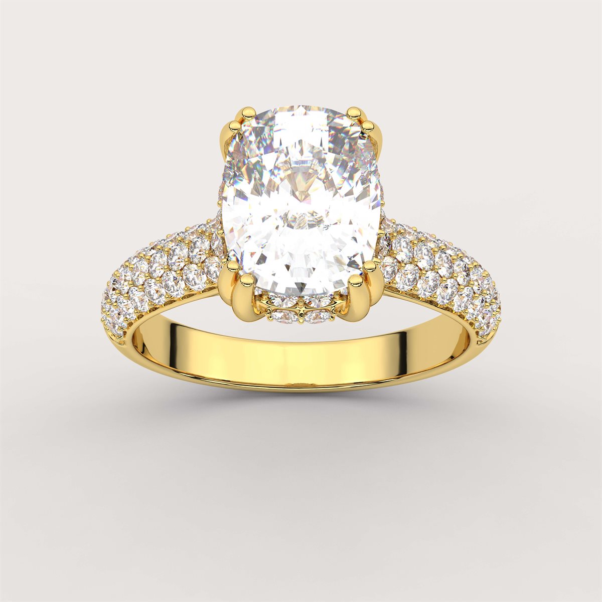 Diamond Hidden Halo Engagement Ring with IGI Certified Lab Grown Diamond