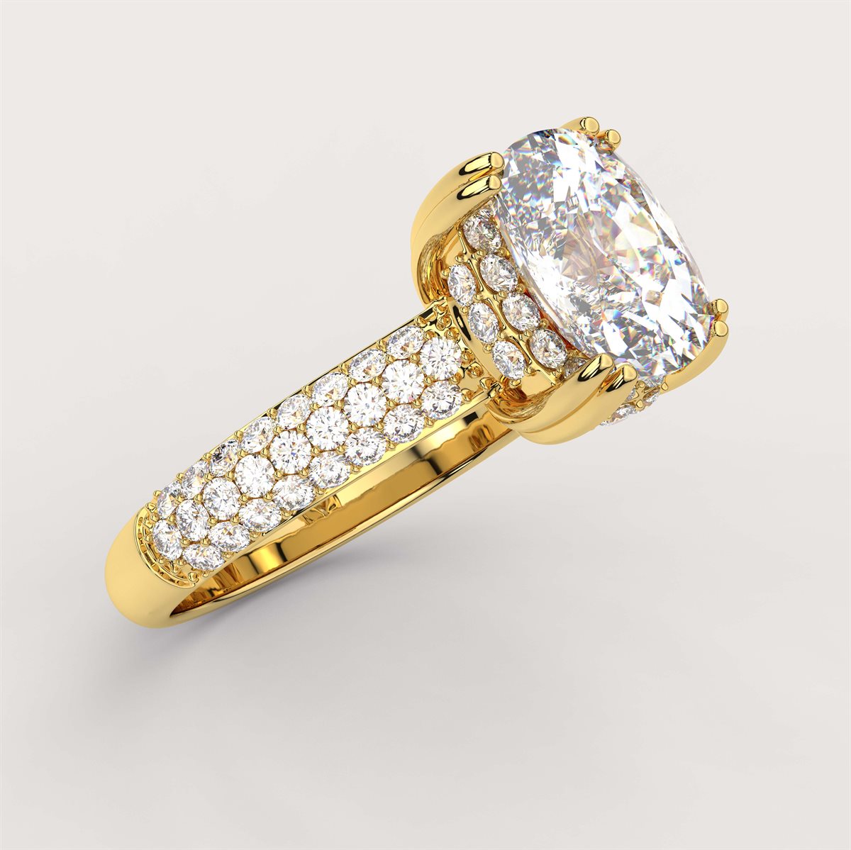 Diamond Hidden Halo Engagement Ring with IGI Certified Lab Grown Diamond
